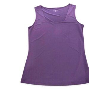 Cleo Tank Top Scoop Neckline Sleeveless Stretch Fabric Purple Women's Medium EUC